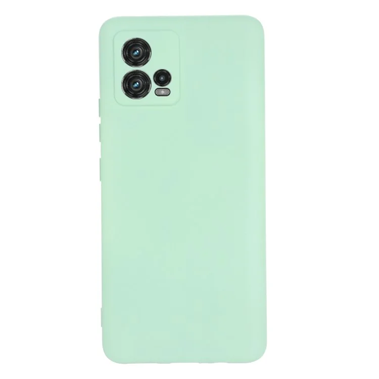 Phone Case for Motorola Moto G72 4G, Anti-collision Liquid Silicone + Soft Lining Protective Back Cover with Strap - Green-Cellmalls