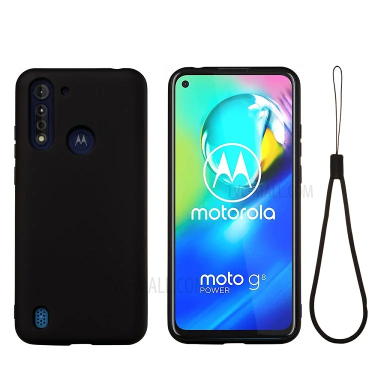 Liquid Silicone Case Shell for Motorola Moto G8 Power - Black-Cellmalls
