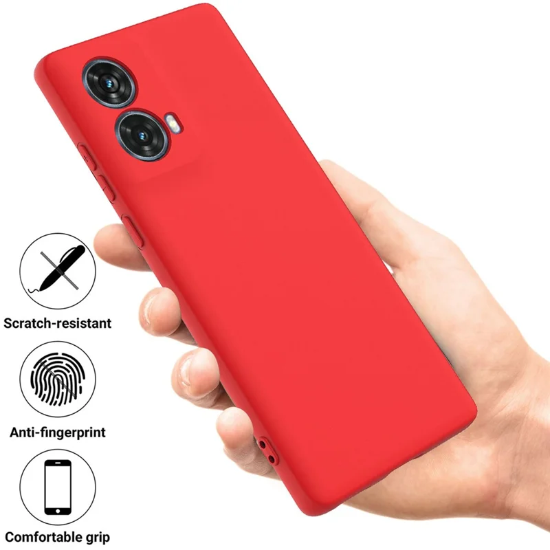 For Motorola Moto G85 5G / S50 Neo 5G Case Anti-Drop Liquid Silicone Phone Cover with Wrist Strap - Red-Cellmalls