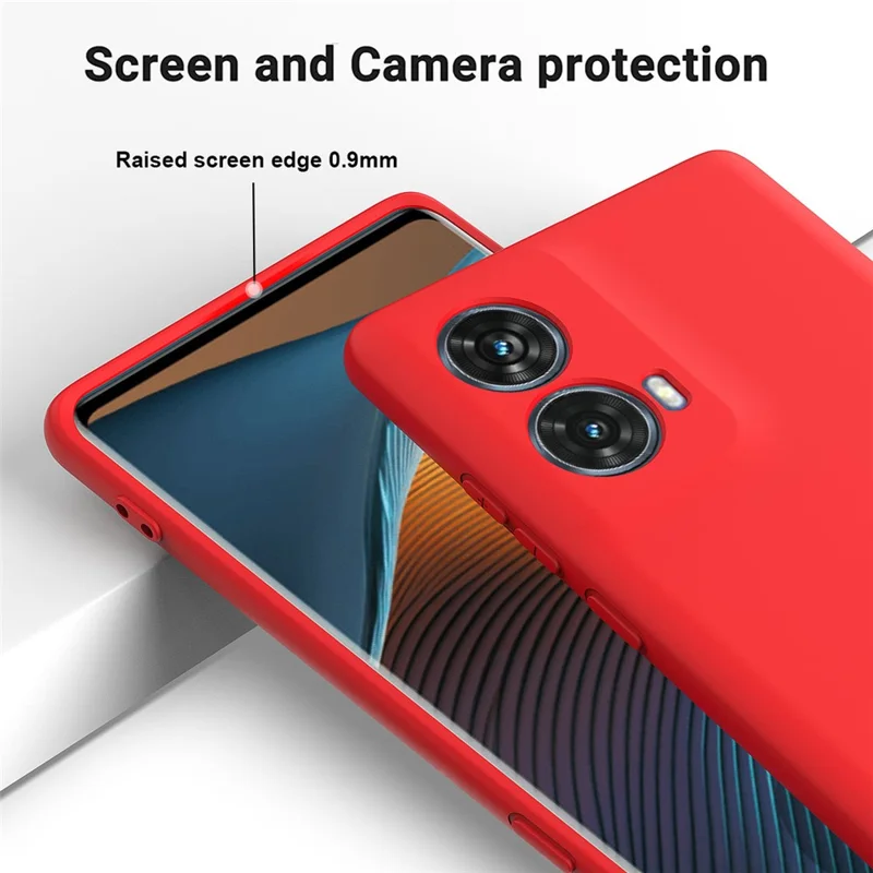 For Motorola Moto G85 5G / S50 Neo 5G Case Anti-Drop Liquid Silicone Phone Cover with Wrist Strap - Red-Cellmalls