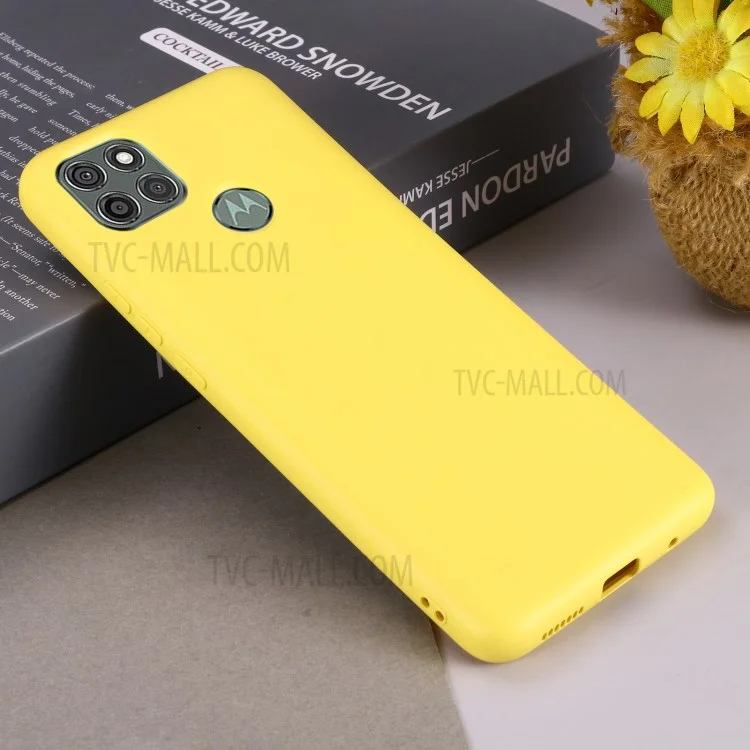 Liquid Silicone Phone Protective Case with Strap for Motorola Moto G9 Power - Yellow-Cellmalls