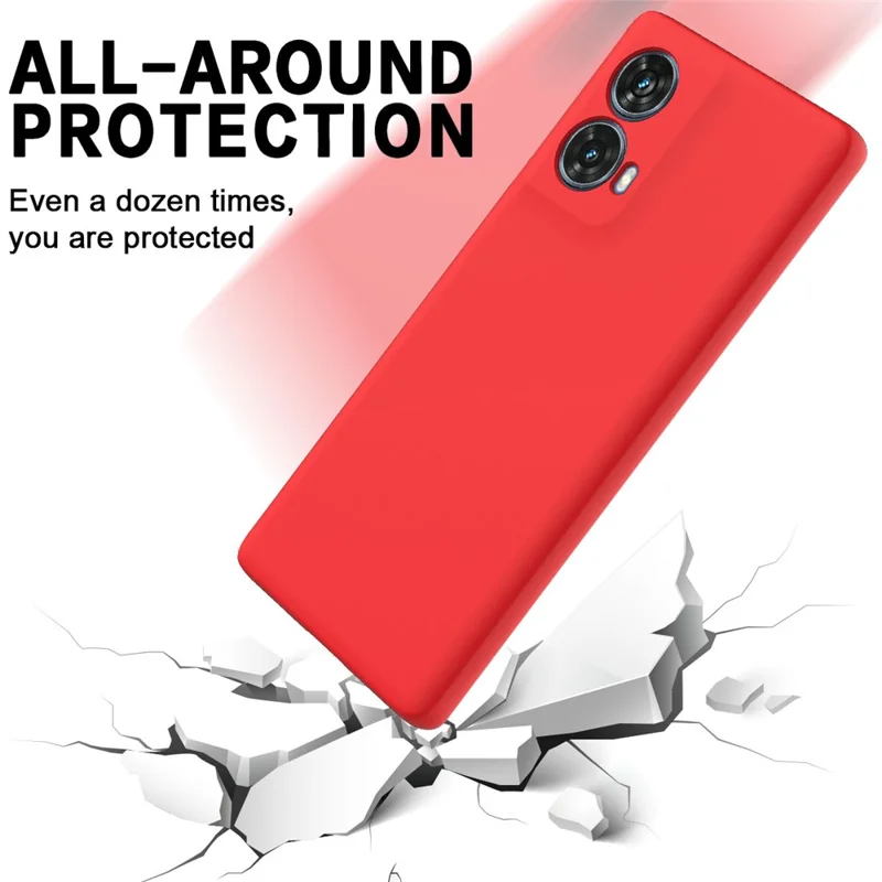 For Motorola Moto G85 5G / S50 Neo 5G Case Anti-Drop Liquid Silicone Phone Cover with Wrist Strap - Red-Cellmalls