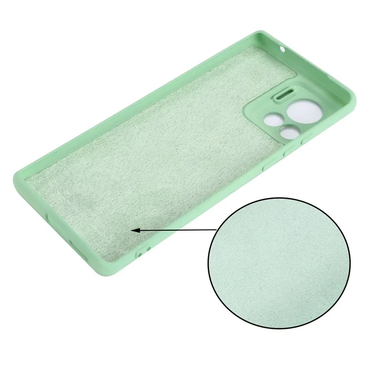 For Motorola Moto X30 Pro 5G / Edge 30 Ultra 5G Liquid Silicone Soft Touch Case Microfiber Lining Camera Protection Phone Cover with Strap - Green-Cellmalls