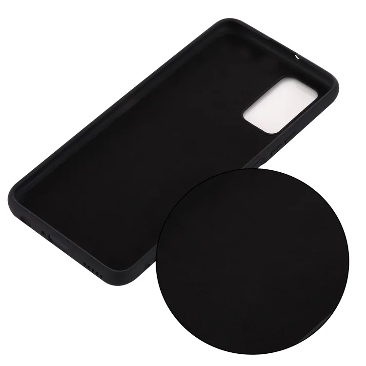 Liquid Silicone Soft Protection Case with Strap for Motorola Moto G9 Plus - Black-Cellmalls