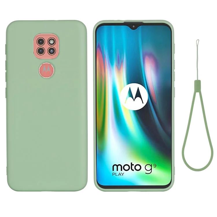 Soft Liquid Silicone Mobile Phone Cover for Motorola Moto G9 Play - Green-Cellmalls