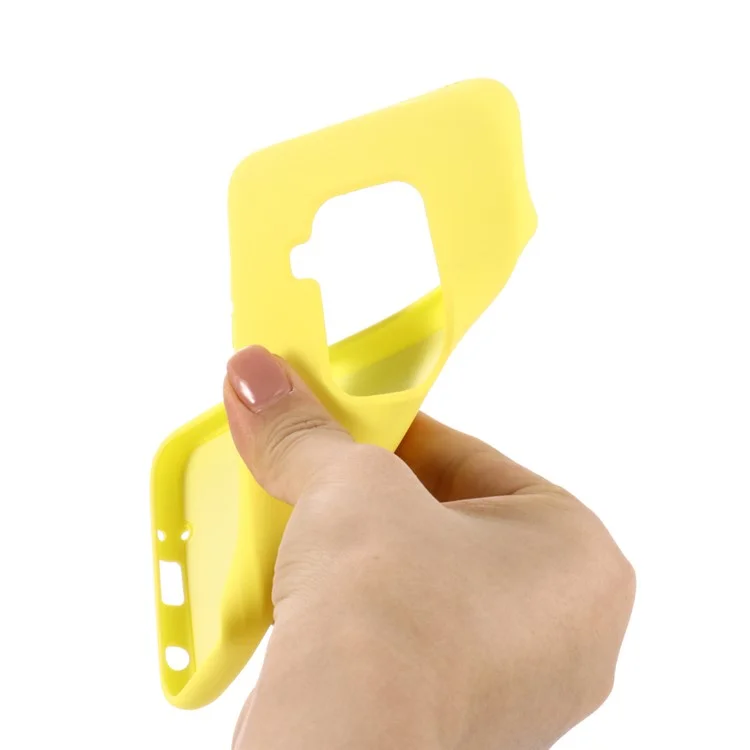 Soft Liquid Silicone Phone Back Cover Casing for Motorola One Zoom - Yellow-Cellmalls