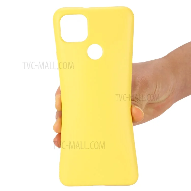 Liquid Silicone Phone Protective Case with Strap for Motorola Moto G9 Power - Yellow-Cellmalls