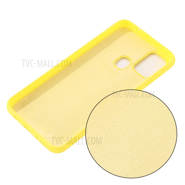 Liquid Silicone Phone Protective Case with Strap for Motorola Moto G9 Power - Yellow-Cellmalls