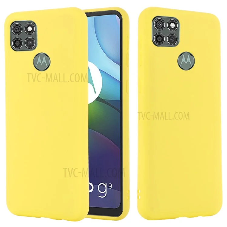 Liquid Silicone Phone Protective Case with Strap for Motorola Moto G9 Power - Yellow-Cellmalls
