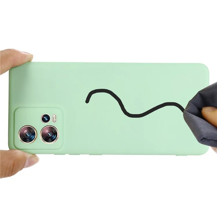 For Motorola Moto S30 Pro 5G / Edge 30 Fusion 5G Liquid Silicone Cell Phone Case Anti-scratch Soft Lining Protective Cover with Strap - Green-Cellmalls