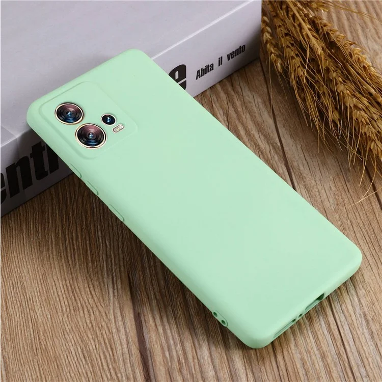 For Motorola Moto S30 Pro 5G / Edge 30 Fusion 5G Liquid Silicone Cell Phone Case Anti-scratch Soft Lining Protective Cover with Strap - Green-Cellmalls