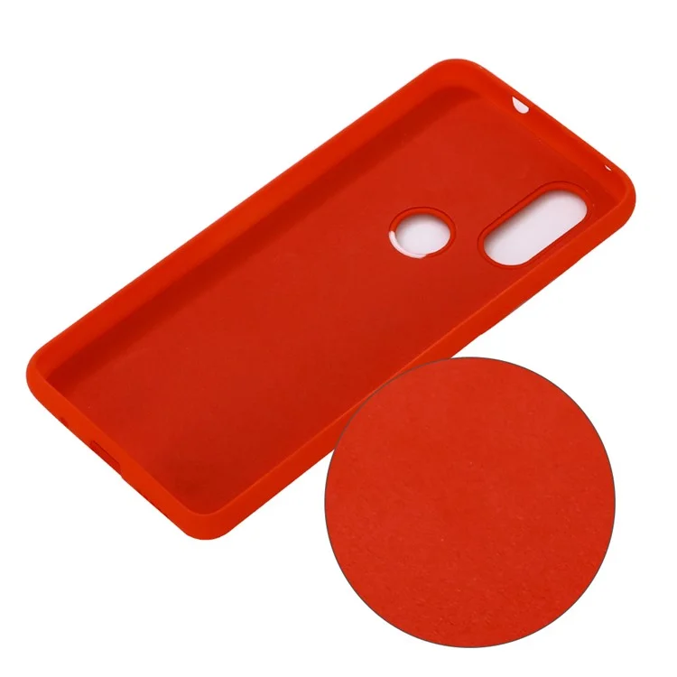 Soft Liquid Silicone Phone Casing for Motorola One Vision/P50- Red-Cellmalls