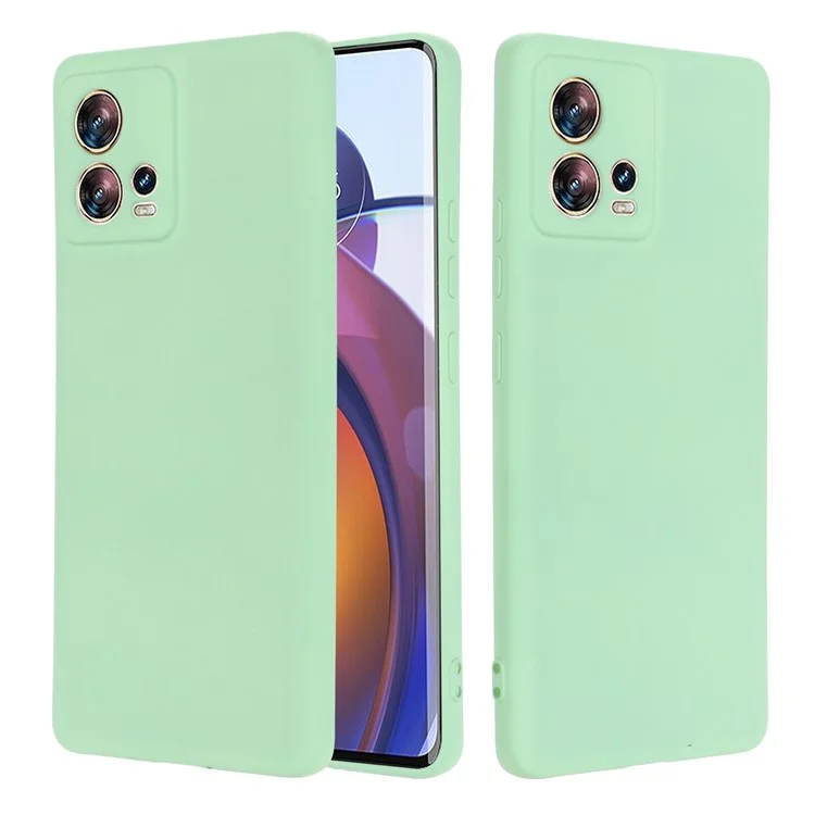 For Motorola Moto S30 Pro 5G / Edge 30 Fusion 5G Liquid Silicone Cell Phone Case Anti-scratch Soft Lining Protective Cover with Strap - Green-Cellmalls