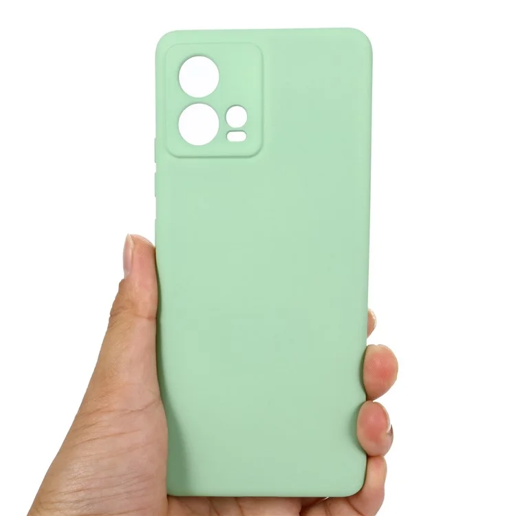 For Motorola Moto S30 Pro 5G / Edge 30 Fusion 5G Liquid Silicone Cell Phone Case Anti-scratch Soft Lining Protective Cover with Strap - Green-Cellmalls
