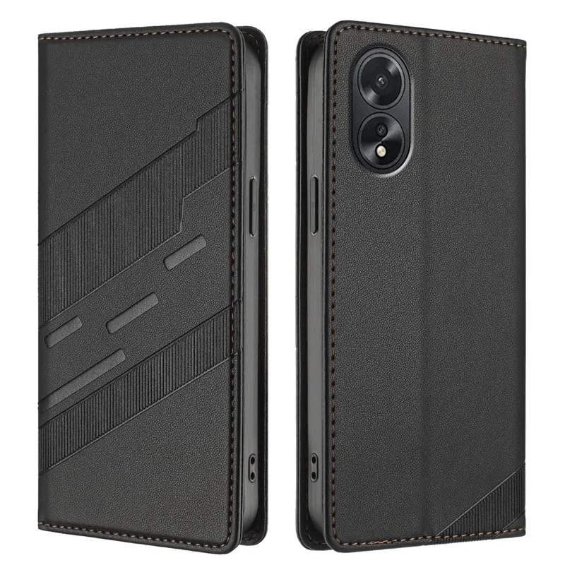 For Oppo A38 4G Phone Cases Punk Style Imprinted Wallet Stand Leather Cover - Red-Cellmalls