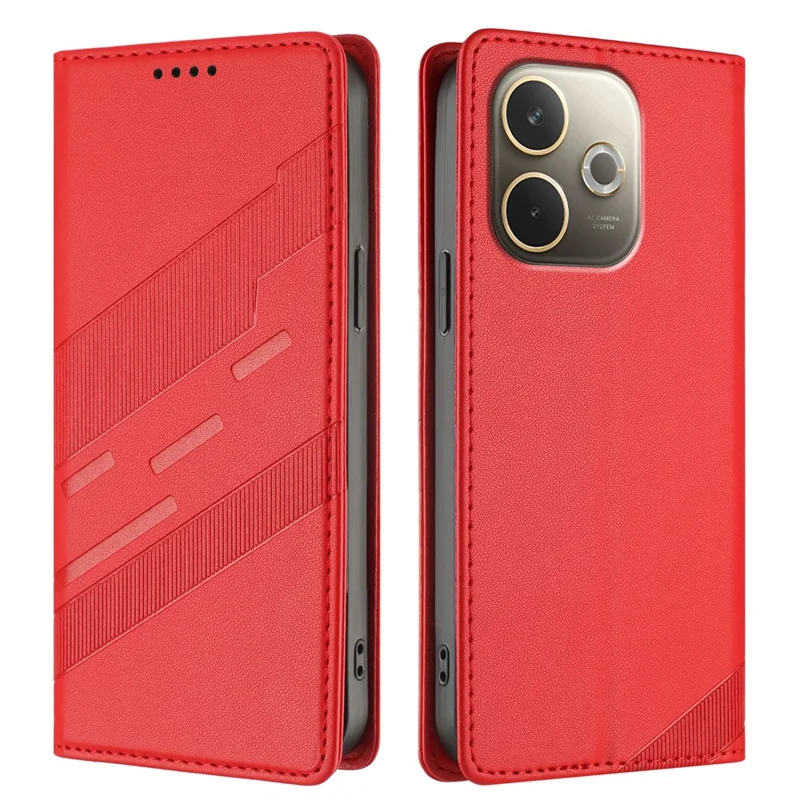 For Oppo A5 Pro 5G (Global) Phone Cases Punk Style Imprinted Wallet Stand Leather Cover - Red-Cellmalls