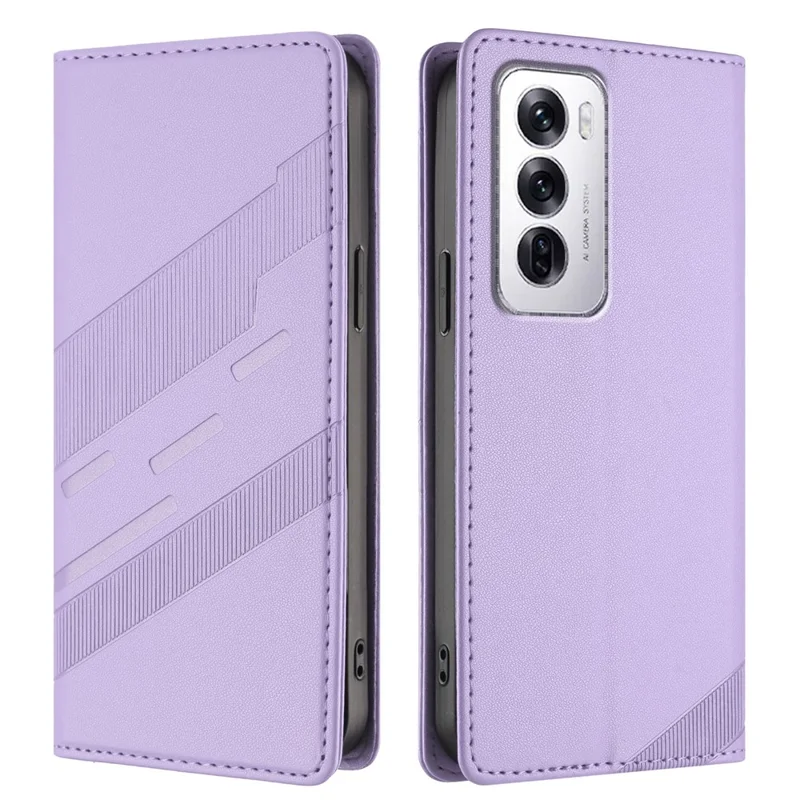 For Oppo Reno12 5G (Global) Phone Cases Punk Style Imprinted Wallet Stand Leather Cover - Red-Cellmalls