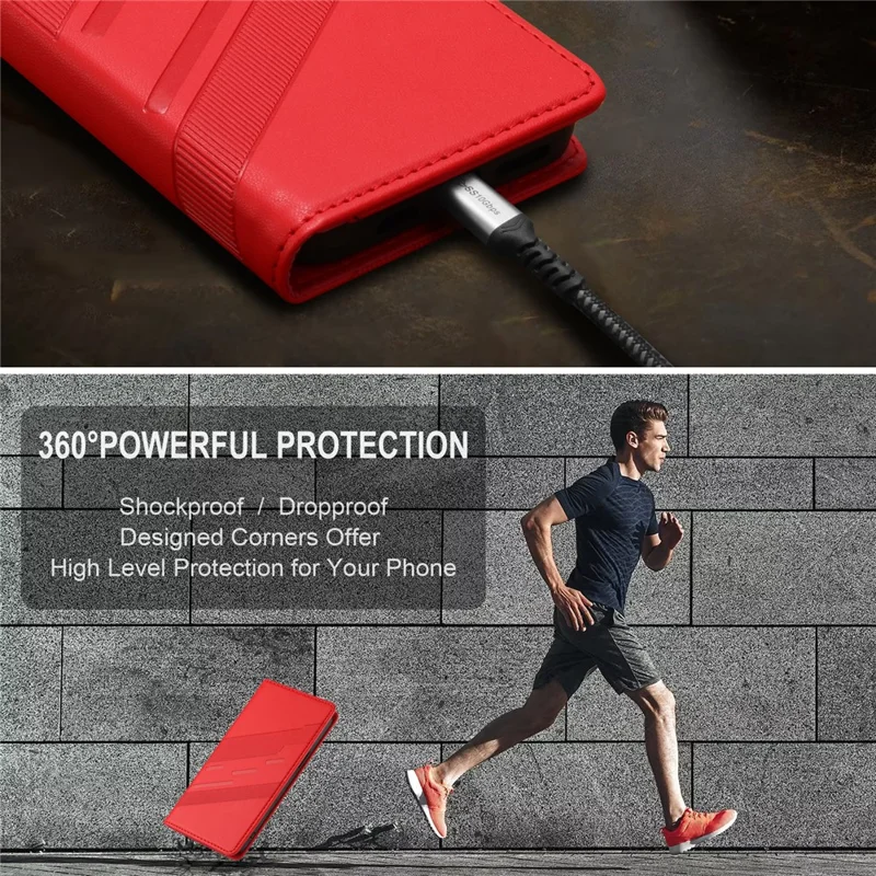 For Oppo Reno13 5G (Global) Phone Cases Punk Style Imprinted Wallet Stand Leather Cover - Red-Cellmalls