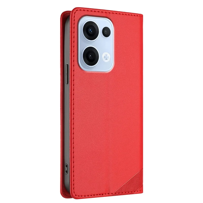 For Oppo Reno13 5G (Global) Phone Cases Punk Style Imprinted Wallet Stand Leather Cover - Red-Cellmalls