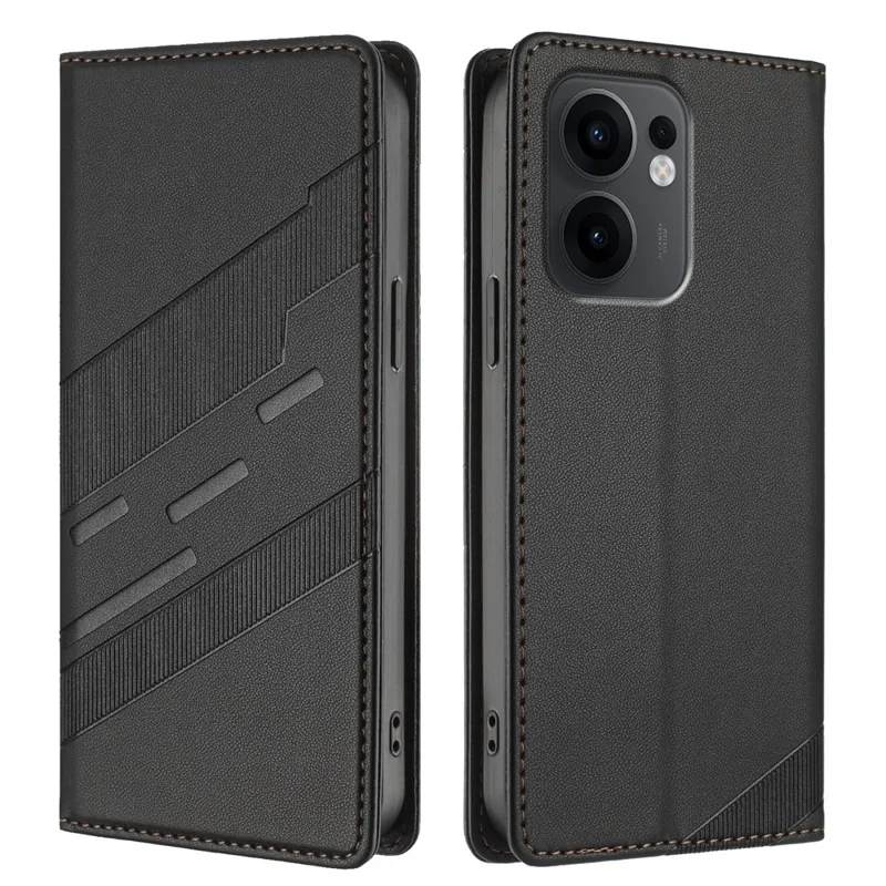 For Oppo Reno13 F 5G Phone Cases Punk Style Imprinted Wallet Stand Leather Cover - Red-Cellmalls