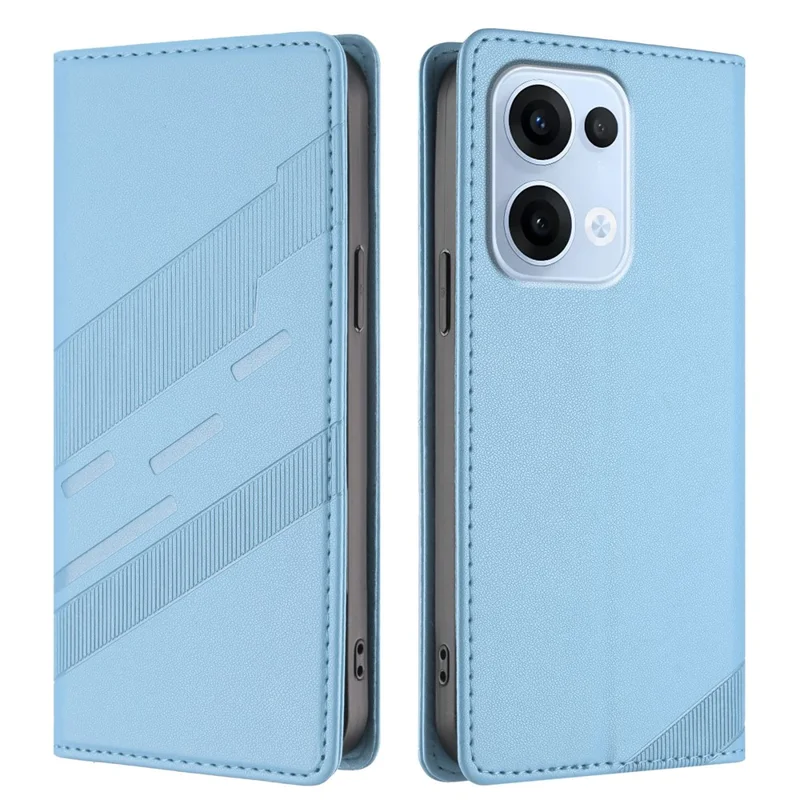 For Oppo Reno13 5G (Global) Phone Cases Punk Style Imprinted Wallet Stand Leather Cover - Red-Cellmalls