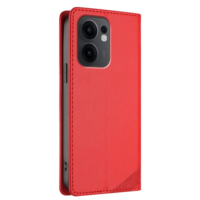 For Oppo Reno13 F 5G Phone Cases Punk Style Imprinted Wallet Stand Leather Cover - Red-Cellmalls