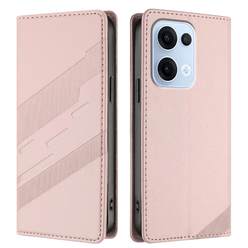 For Oppo Reno13 5G (Global) Phone Cases Punk Style Imprinted Wallet Stand Leather Cover - Red-Cellmalls