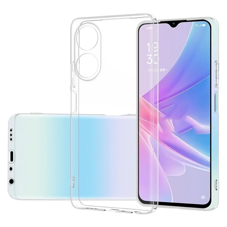 For Oppo A58 4G Cell Phone Cover TPU Clear Case Precise Cutouts Ultra-Thin Phone Back Shell-Cellmalls