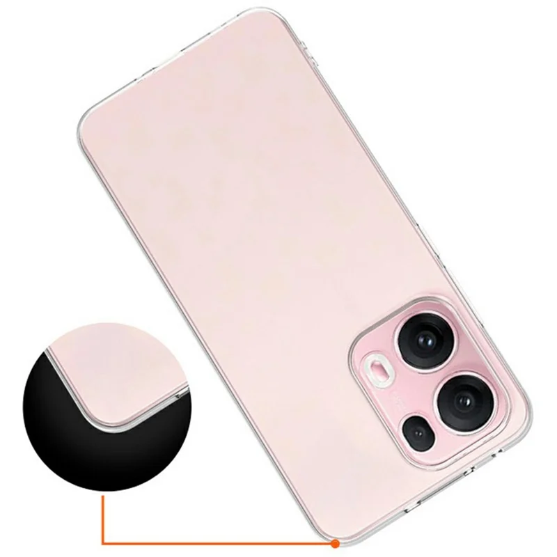 For Oppo Reno13 Pro 5G Clear Phone Case Ultra-Thin Flexible TPU Back Cover-Cellmalls