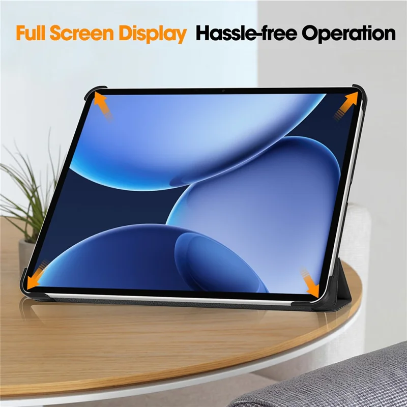 For Oppo Pad 4 Pro / OnePlus Pad 3 / Pad 2 Pro Case Anti-Drop Leather Stand Tablet Cover - Black-Cellmalls