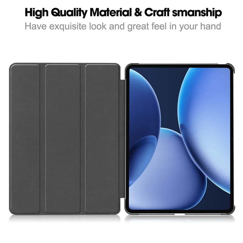 For Oppo Pad 4 Pro / OnePlus Pad 3 / Pad 2 Pro Case Anti-Drop Leather Stand Tablet Cover - Black-Cellmalls