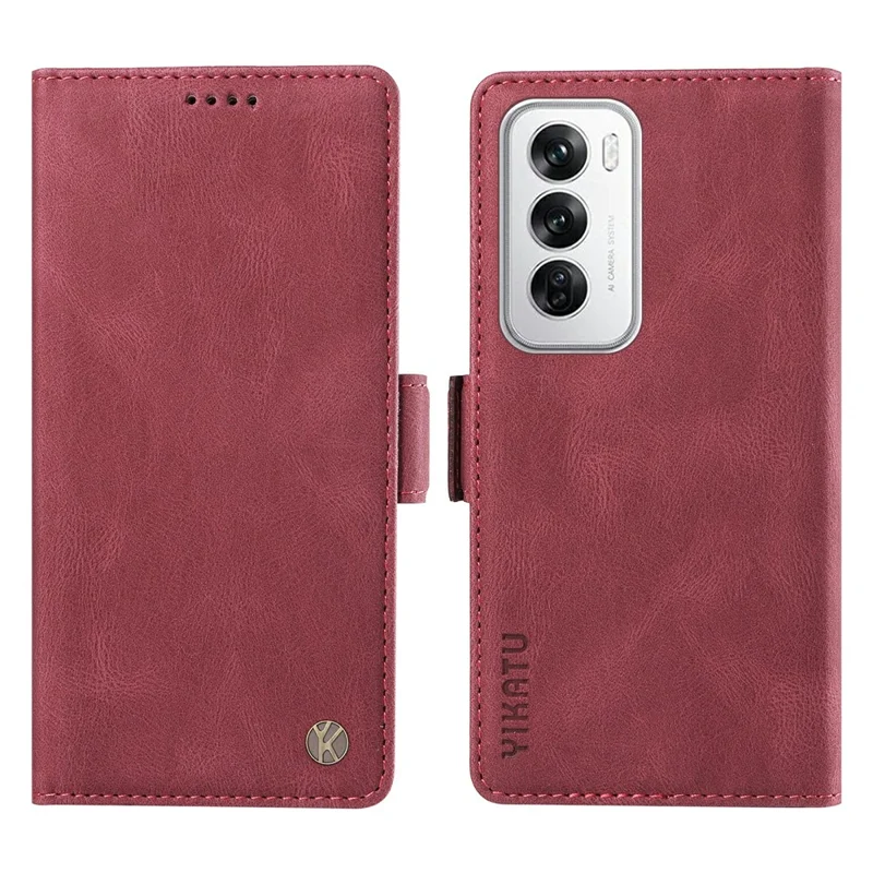 YIKATU YK-005 For Oppo Reno12 5G (Global) Leather Phone Case Side Magnetic Clasps - Blue-Cellmalls