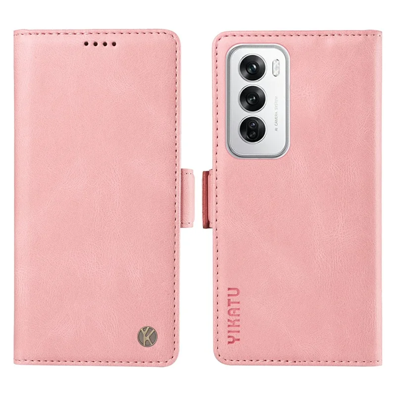 YIKATU YK-005 For Oppo Reno12 5G (Global) Leather Phone Case Side Magnetic Clasps - Blue-Cellmalls