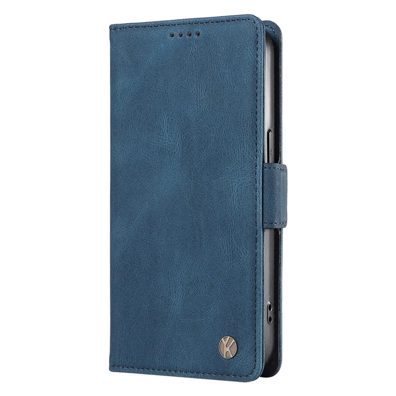 YIKATU YK-005 For Oppo Reno12 F 4G Case PU Leather Skin-Touch Phone Cover Folding Stand - Blue-Cellmalls