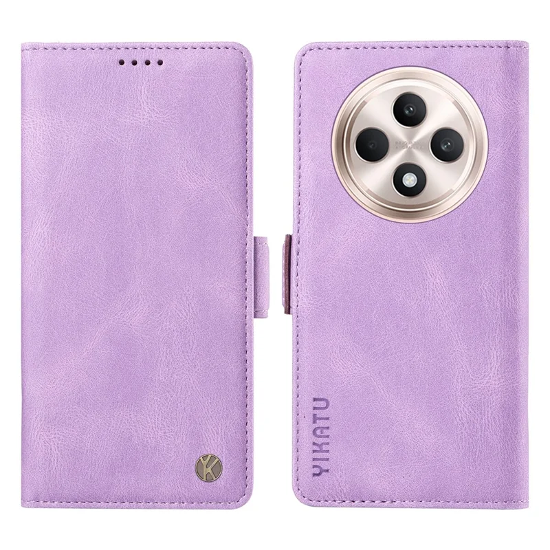 YIKATU YK-005 For Oppo Reno12 F 4G Case PU Leather Skin-Touch Phone Cover Folding Stand - Blue-Cellmalls