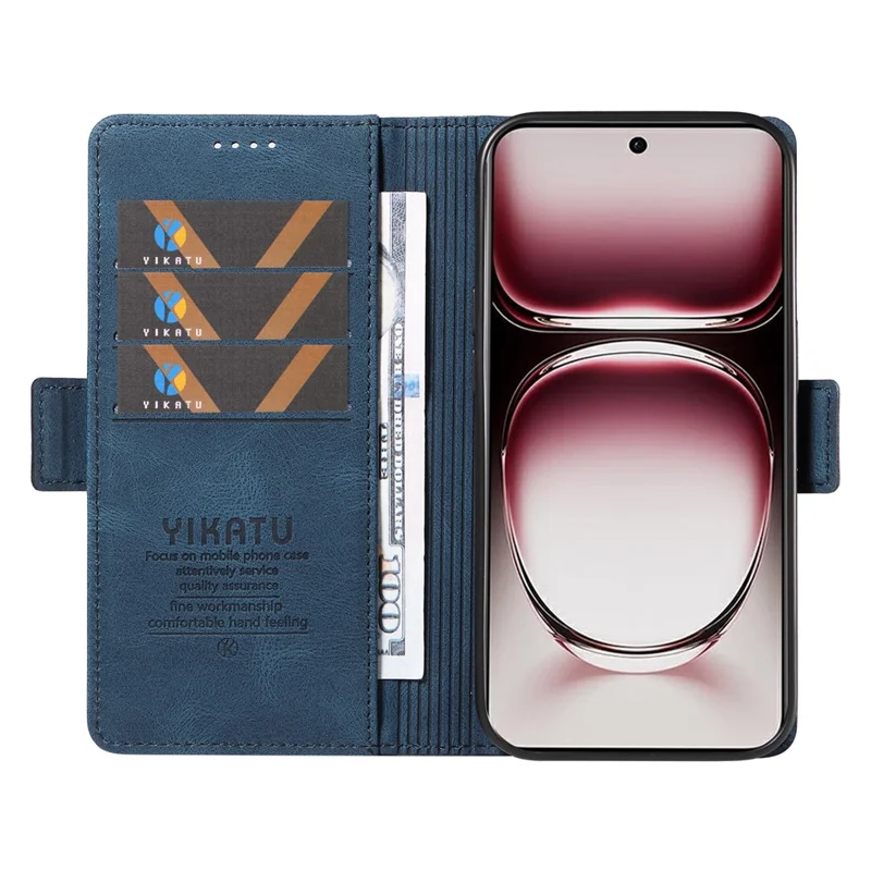 YIKATU YK-005 For Oppo Reno12 Pro 5G (Global) / (China) Phone Case Skin-Touch Leather Cover - Blue-Cellmalls