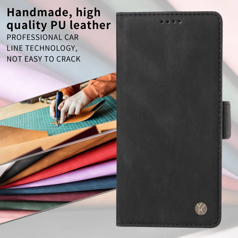 For Oppo Reno14 5G (China) / Oppo Reno14 F 5G / Oppo Reno14 5G (Global) Leather Case YIKATU YK-005 Skin-touch Feeling Wallet Phone Cover - Black-Cellmalls