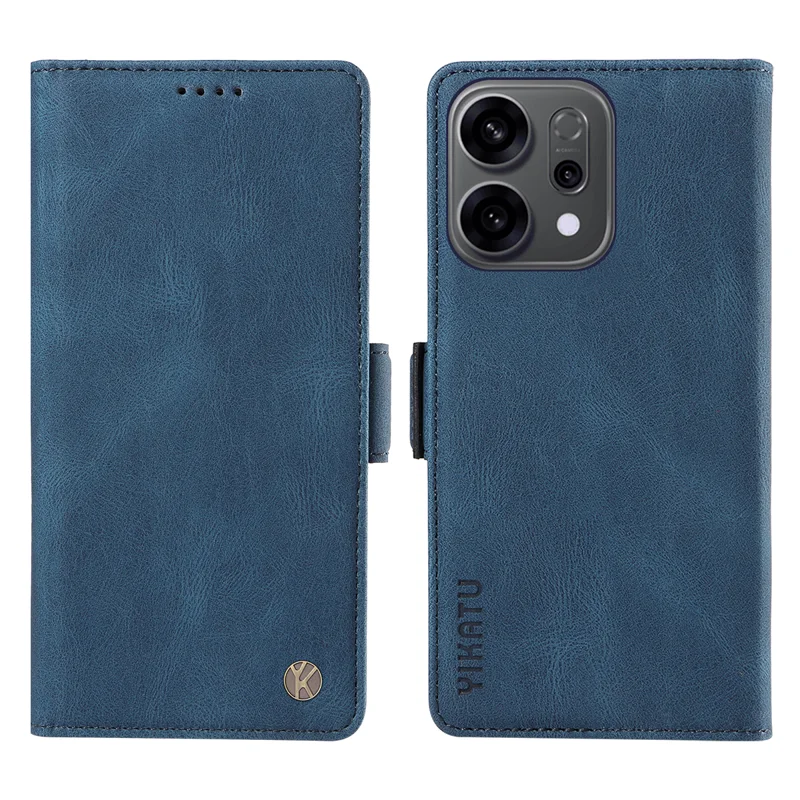 For Oppo Reno14 5G (China) / Oppo Reno14 F 5G / Oppo Reno14 5G (Global) Leather Case YIKATU YK-005 Skin-touch Feeling Wallet Phone Cover - Black-Cellmalls