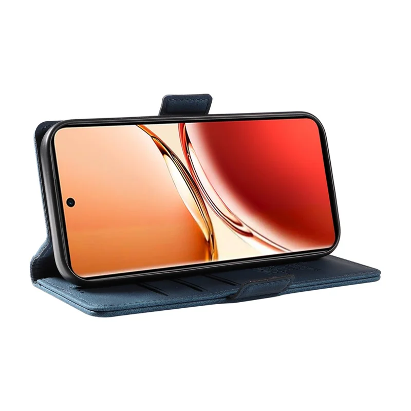 YIKATU YK-005 For Oppo Reno12 F 4G Case PU Leather Skin-Touch Phone Cover Folding Stand - Blue-Cellmalls