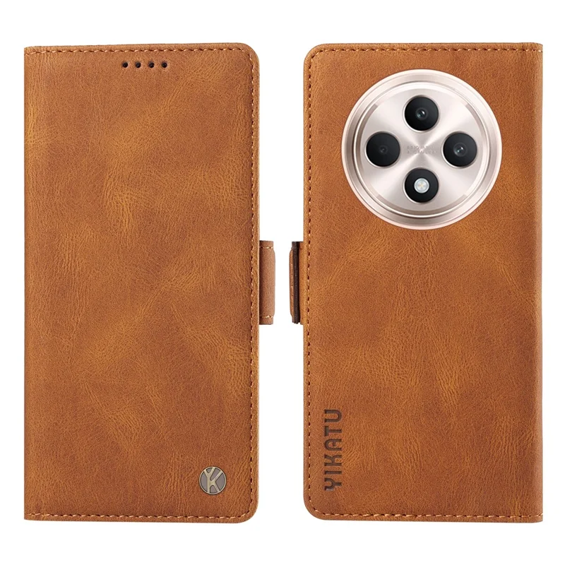 YIKATU YK-005 For Oppo Reno12 F 4G Case PU Leather Skin-Touch Phone Cover Folding Stand - Blue-Cellmalls