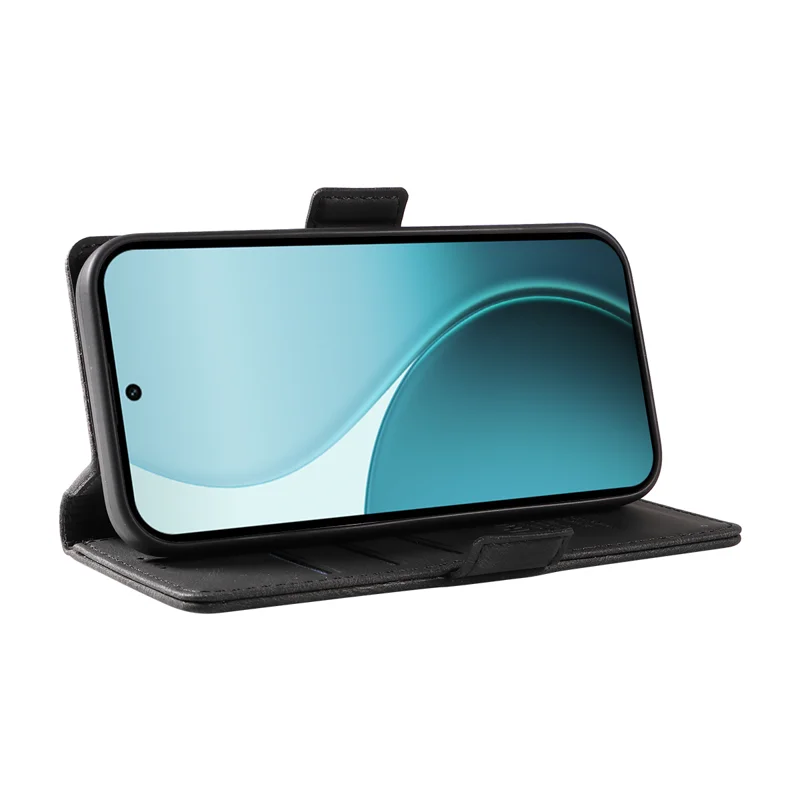 For Oppo Reno14 Pro 5G (China) / Oppo Reno14 Pro 5G (Global) Leather Case YIKATU YK-005 Skin-touch Feeling Wallet Phone Cover - Black-Cellmalls