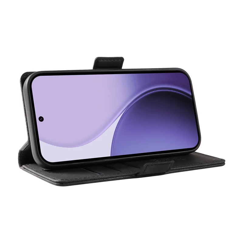 For Oppo Reno14 5G (China) / Oppo Reno14 F 5G / Oppo Reno14 5G (Global) Leather Case YIKATU YK-005 Skin-touch Feeling Wallet Phone Cover - Black-Cellmalls