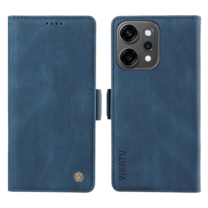 For Oppo Reno14 Pro 5G (China) / Oppo Reno14 Pro 5G (Global) Leather Case YIKATU YK-005 Skin-touch Feeling Wallet Phone Cover - Black-Cellmalls