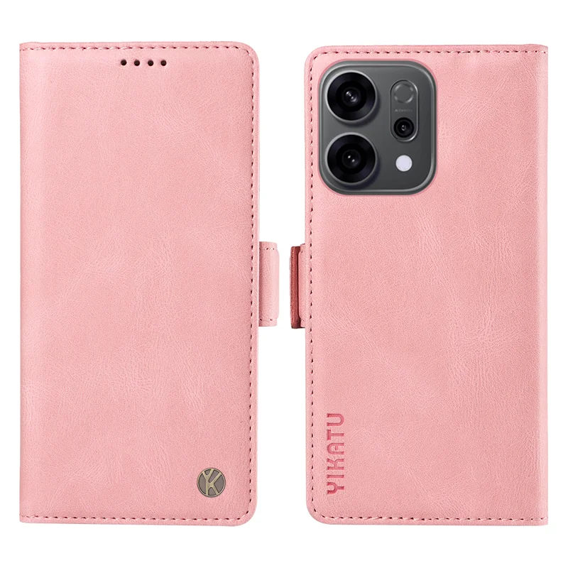 For Oppo Reno14 5G (China) / Oppo Reno14 F 5G / Oppo Reno14 5G (Global) Leather Case YIKATU YK-005 Skin-touch Feeling Wallet Phone Cover - Black-Cellmalls