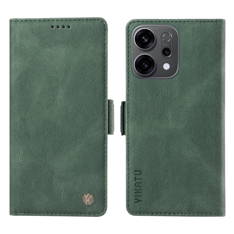 For Oppo Reno14 5G (China) / Oppo Reno14 F 5G / Oppo Reno14 5G (Global) Leather Case YIKATU YK-005 Skin-touch Feeling Wallet Phone Cover - Black-Cellmalls
