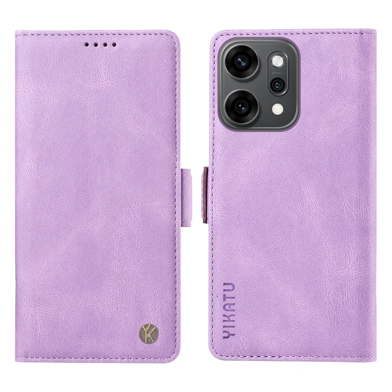 For Oppo Reno14 Pro 5G (China) / Oppo Reno14 Pro 5G (Global) Leather Case YIKATU YK-005 Skin-touch Feeling Wallet Phone Cover - Black-Cellmalls