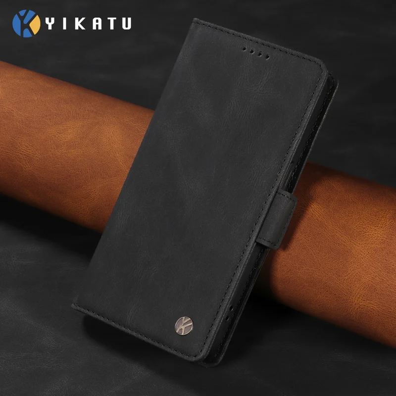 For Oppo Reno14 5G (China) / Oppo Reno14 F 5G / Oppo Reno14 5G (Global) Leather Case YIKATU YK-005 Skin-touch Feeling Wallet Phone Cover - Black-Cellmalls