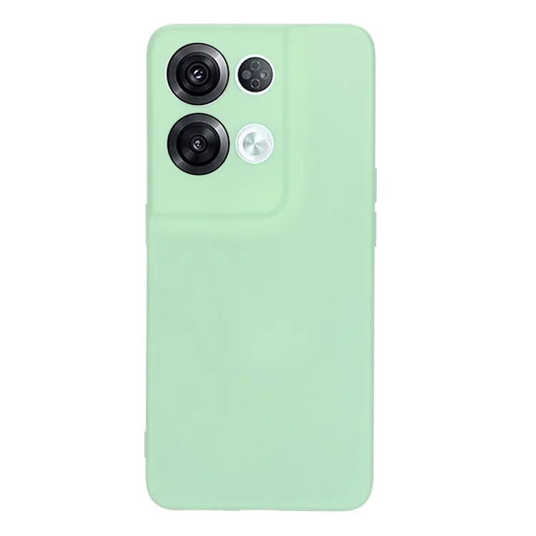 For Oppo Reno8 Pro+ 5G (Global Version) Liquid Silicone Microfiber Lining Protective Case Camera Protection Shockproof  Anti-Drop Phone Cover with Strap - Green-Cellmalls