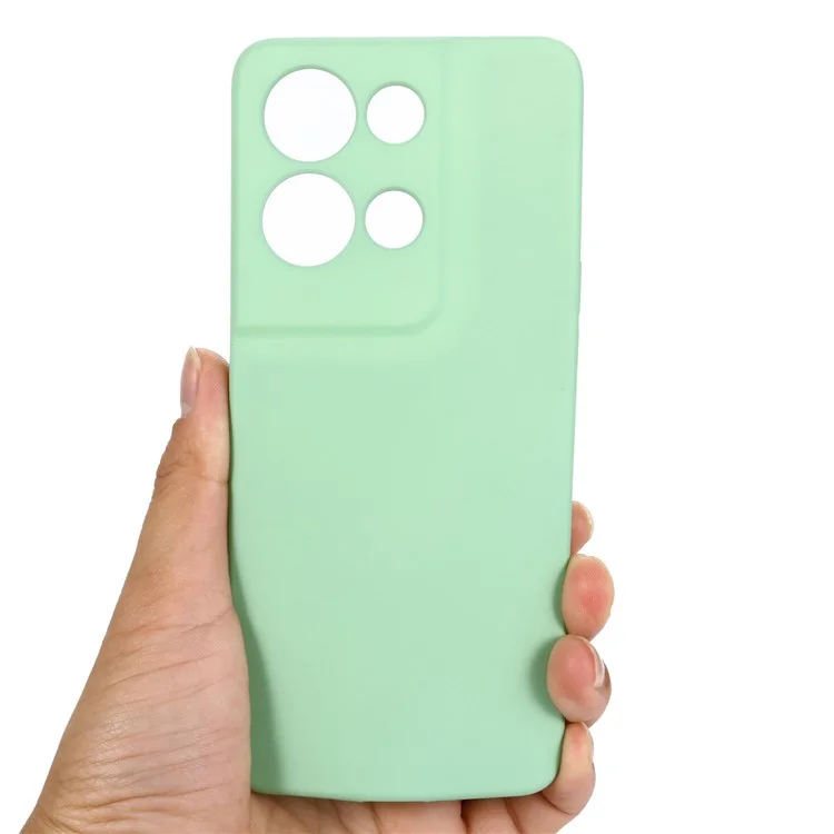 For Oppo Reno8 Pro+ 5G (Global Version) Liquid Silicone Microfiber Lining Protective Case Camera Protection Shockproof  Anti-Drop Phone Cover with Strap - Green-Cellmalls