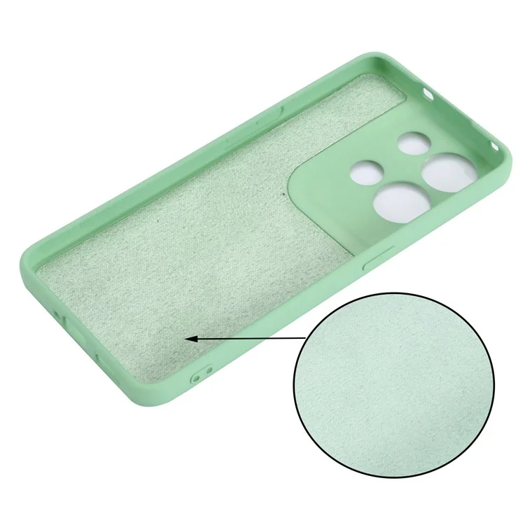 For Oppo Reno8 Pro+ 5G (Global Version) Liquid Silicone Microfiber Lining Protective Case Camera Protection Shockproof  Anti-Drop Phone Cover with Strap - Green-Cellmalls